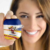 Colombia Christmas AirPods Case with Santa Skiing Colombian Flag and Holiday Ornament - Wonder Print Shop