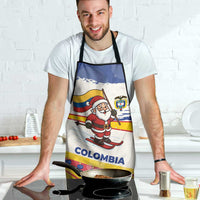 Colombia Christmas Apron with Santa Skiing Colombian Flag and Holiday Ornament - Wonder Print Shop
