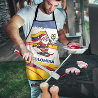Colombia Christmas Apron with Santa Skiing Colombian Flag and Holiday Ornament - Wonder Print Shop