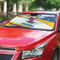 Colombia Christmas Auto Sun Shade with Santa Skiing Colombian Flag and Holiday Ornament - Wonder Print Shop