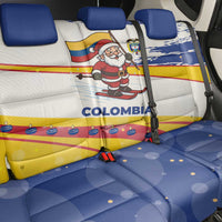 Colombia Christmas Back Car Seat Cover with Santa Skiing Colombian Flag and Holiday Ornament - Wonder Print Shop