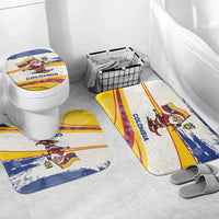 Colombia Christmas Bathroom Set with Santa Skiing Colombian Flag and Holiday Ornament - Wonder Print Shop