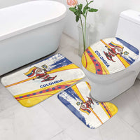 Colombia Christmas Bathroom Set with Santa Skiing Colombian Flag and Holiday Ornament - Wonder Print Shop