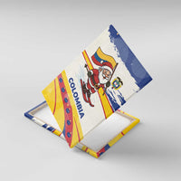 Colombia Christmas Canvas Wall Art with Santa Skiing Colombian Flag and Holiday Ornament - Wonder Print Shop