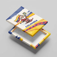 Colombia Christmas Canvas Wall Art with Santa Skiing Colombian Flag and Holiday Ornament - Wonder Print Shop