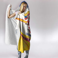 Colombia Christmas Hooded Blanket with Santa Skiing Colombian Flag and Holiday Ornament - Wonder Print Shop