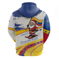 Colombia Christmas Hoodie with Santa Skiing Colombian Flag and Holiday Ornament - Wonder Print Shop