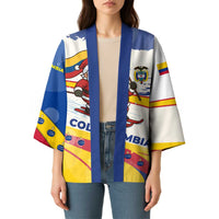 Colombia Christmas Kimono with Santa Skiing Colombian Flag and Holiday Ornament - Wonder Print Shop
