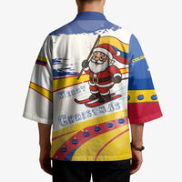 Colombia Christmas Kimono with Santa Skiing Colombian Flag and Holiday Ornament - Wonder Print Shop
