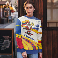 Colombia Christmas Ugly Christmas Sweater with Santa Skiing Colombian Flag and Holiday Ornament - Wonder Print Shop