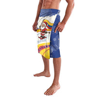 Colombia Christmas Lavalava with Santa Skiing Colombian Flag and Holiday Ornament - Wonder Print Shop