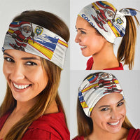 Colombia Christmas Neck Gaiter with Santa Skiing Colombian Flag and Holiday Ornament - Wonder Print Shop