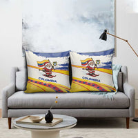 Colombia Christmas Pillow Cover with Santa Skiing Colombian Flag and Holiday Ornament - Wonder Print Shop