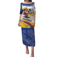 Colombia Christmas Puletasi with Santa Skiing Colombian Flag and Holiday Ornament - Wonder Print Shop