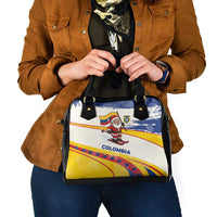Colombia Christmas Shoulder Handbag with Santa Skiing Colombian Flag and Holiday Ornament - Wonder Print Shop