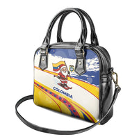 Colombia Christmas Shoulder Handbag with Santa Skiing Colombian Flag and Holiday Ornament - Wonder Print Shop