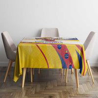 Colombia Christmas Tablecloth with Santa Skiing Colombian Flag and Holiday Ornament - Wonder Print Shop