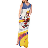 Colombia Christmas Tank Maxi Dress with Santa Skiing Colombian Flag and Holiday Ornament - Wonder Print Shop