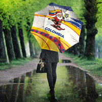 Colombia Christmas Umbrella with Santa Skiing Colombian Flag and Holiday Ornament - Wonder Print Shop