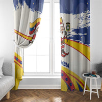 Colombia Christmas Window Curtain with Santa Skiing Colombian Flag and Holiday Ornament - Wonder Print Shop