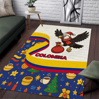 Colombia Christmas Area Rug with Santa Condor Gift Bag and Holiday Food Pattern - Wonder Print Shop