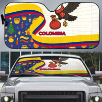 Colombia Christmas Auto Sun Shade with Santa Condor Gift Bag and Holiday Food Pattern - Wonder Print Shop