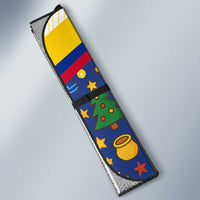 Colombia Christmas Auto Sun Shade with Santa Condor Gift Bag and Holiday Food Pattern - Wonder Print Shop