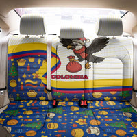 Colombia Christmas Back Car Seat Cover with Santa Condor Gift Bag and Holiday Food Pattern - Wonder Print Shop