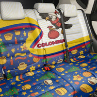 Colombia Christmas Back Car Seat Cover with Santa Condor Gift Bag and Holiday Food Pattern - Wonder Print Shop