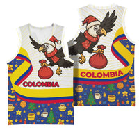 Colombia Christmas Basketball Jersey with Santa Condor Gift Bag and Holiday Food Pattern - Wonder Print Shop