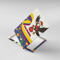 Colombia Christmas Canvas Wall Art with Santa Condor Gift Bag and Holiday Food Pattern - Wonder Print Shop