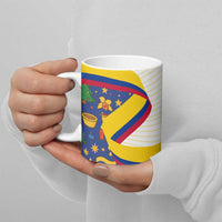 Colombia Christmas Ceramic Mug with Santa Condor Gift Bag and Holiday Food Pattern - Wonder Print Shop