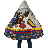 Colombia Christmas Cloak with Santa Condor Gift Bag and Holiday Food Pattern - Wonder Print Shop