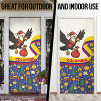 Colombia Christmas Door Cover with Santa Condor Gift Bag and Holiday Food Pattern - Wonder Print Shop