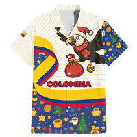 Colombia Christmas Family Matching Mermaid Dress and Hawaiian Shirt with Santa Condor Gift Bag and Holiday Food Pattern - Wonder Print Shop