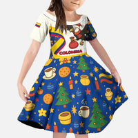 Colombia Christmas Family Matching Off Shoulder Maxi Dress and Hawaiian Shirt with Santa Condor Gift Bag and Holiday Food Pattern - Wonder Print Shop