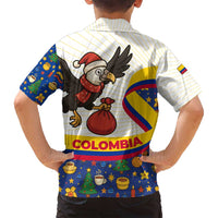 Colombia Christmas Family Matching Summer Maxi Dress and Hawaiian Shirt with Santa Condor Gift Bag and Holiday Food Pattern - Wonder Print Shop