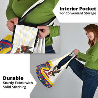 Colombia Christmas Grocery Bag with Santa Condor Gift Bag and Holiday Food Pattern - Wonder Print Shop