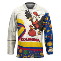 Colombia Christmas Hockey Jersey with Santa Condor Gift Bag and Holiday Food Pattern - Wonder Print Shop