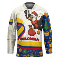 Colombia Christmas Hockey Jersey with Santa Condor Gift Bag and Holiday Food Pattern - Wonder Print Shop