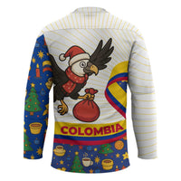 Colombia Christmas Hockey Jersey with Santa Condor Gift Bag and Holiday Food Pattern - Wonder Print Shop