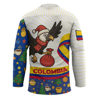 Colombia Christmas Hockey Jersey with Santa Condor Gift Bag and Holiday Food Pattern - Wonder Print Shop