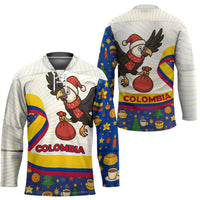 Colombia Christmas Hockey Jersey with Santa Condor Gift Bag and Holiday Food Pattern - Wonder Print Shop