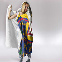 Colombia Christmas Hooded Blanket with Santa Condor Gift Bag and Holiday Food Pattern - Wonder Print Shop