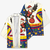 Colombia Christmas Kimono with Santa Condor Gift Bag and Holiday Food Pattern - Wonder Print Shop