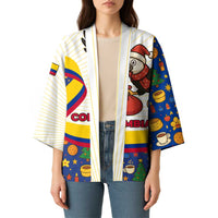 Colombia Christmas Kimono with Santa Condor Gift Bag and Holiday Food Pattern - Wonder Print Shop
