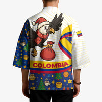 Colombia Christmas Kimono with Santa Condor Gift Bag and Holiday Food Pattern - Wonder Print Shop