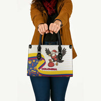 Colombia Christmas Leather Bag with Santa Condor Gift Bag and Holiday Food Pattern - Wonder Print Shop