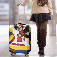 Colombia Christmas Luggage Cover with Santa Condor Gift Bag and Holiday Food Pattern - Wonder Print Shop