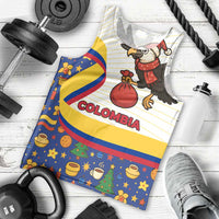 Colombia Christmas Men Tank Top with Santa Condor Gift Bag and Holiday Food Pattern - Wonder Print Shop